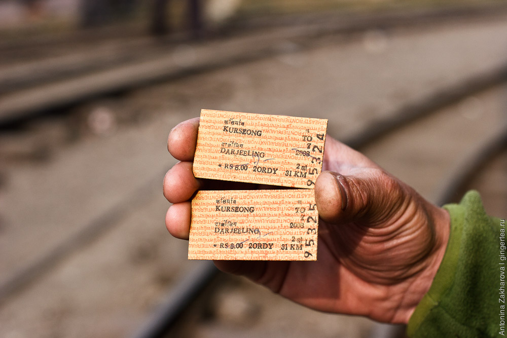 билеты для проезда в игрушечном узкоколейном поезде в Дарджилинг