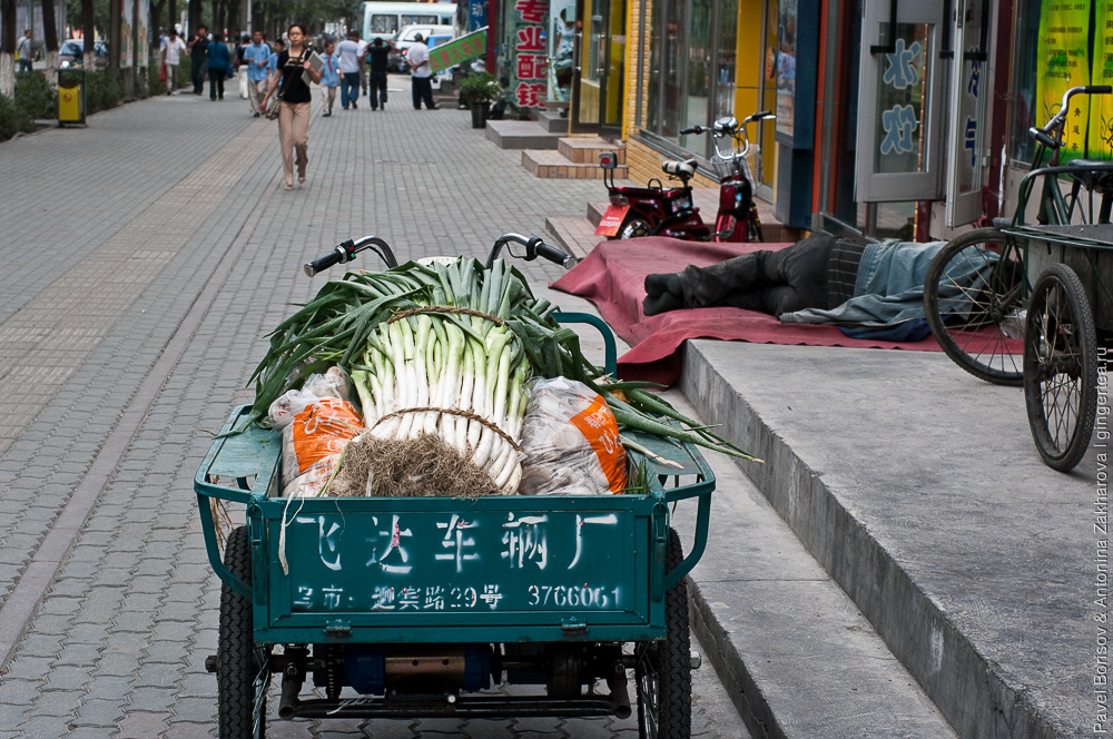 тележка с продуктами в Урумчи, Китай