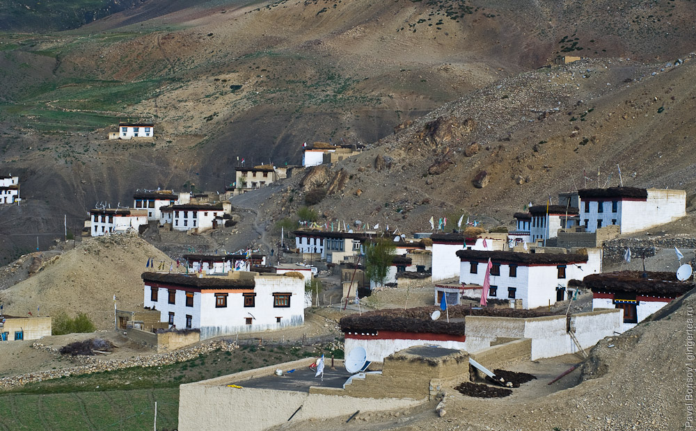тибетская деревня Чичам в долине Спити, tibetan village Chicham in Spiti valley