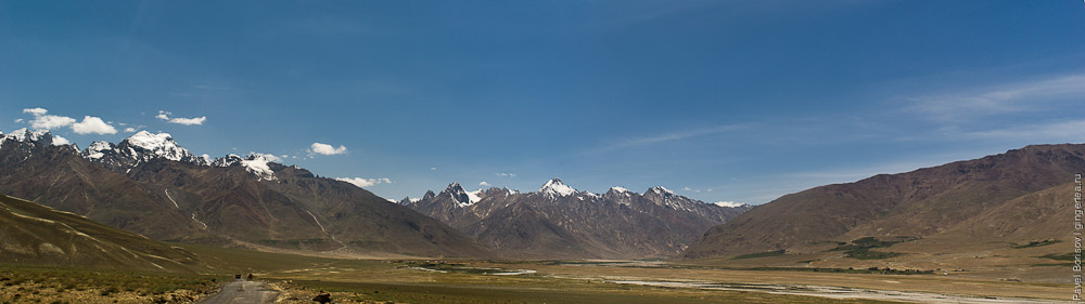 Панорама долины в месте слияния рек Занскар и Царап-Чу