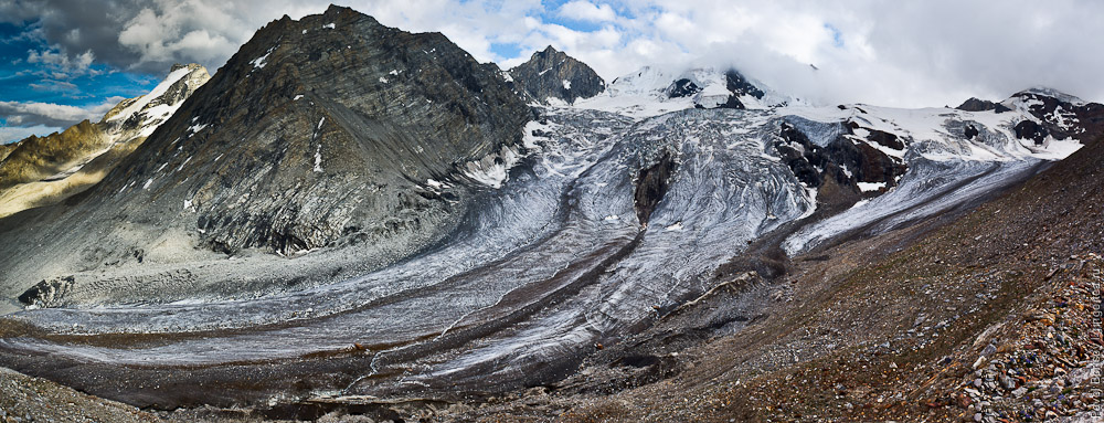 Перевал Чилунг-Ла, панорама южного ледника, Каргил, Индия