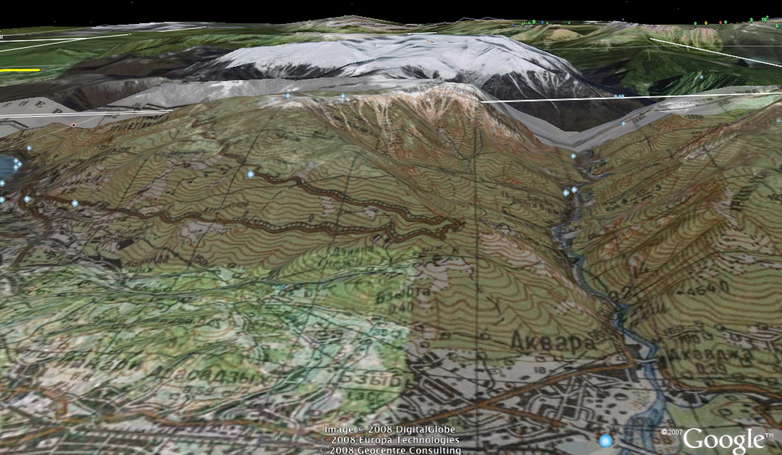 Натягиваем генштабовскую карту на google earth