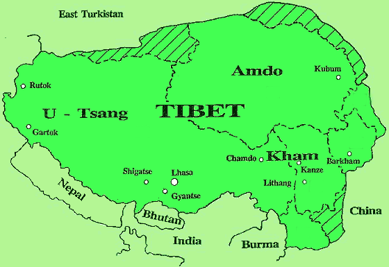 карта Тибета